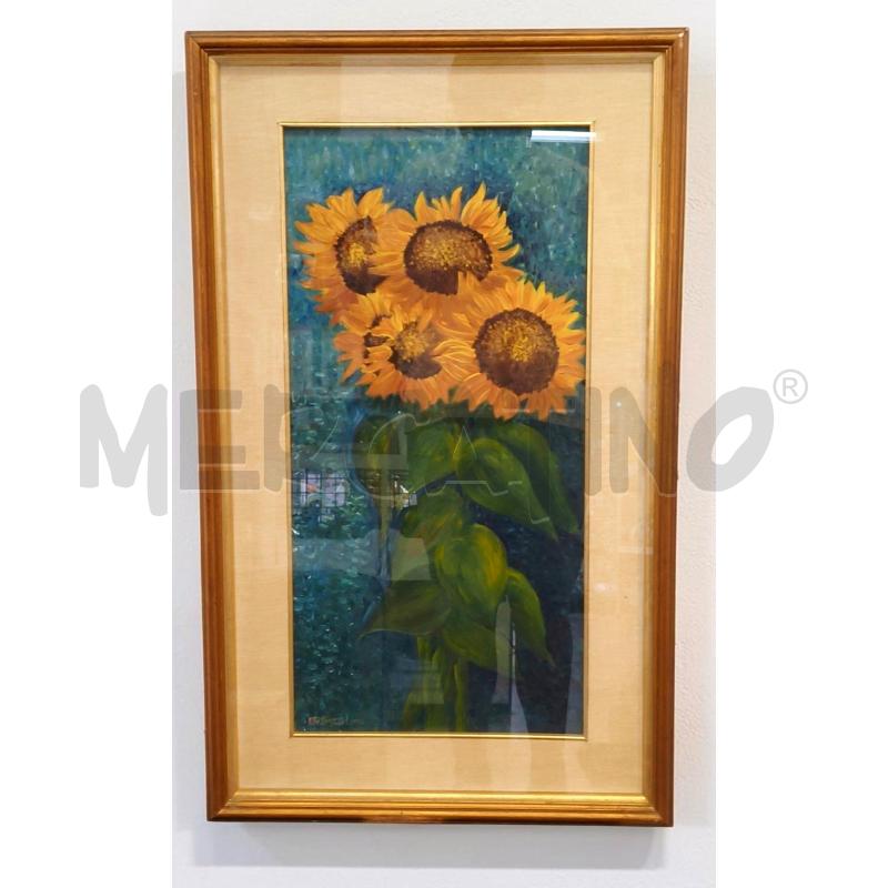 DIPINTO OLIO S/TELA MAZZO GIRASOLI VERTICALE  | Mercatino dell'Usato Moncalieri bengasi 1