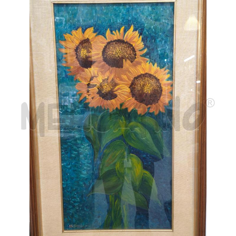 DIPINTO OLIO S/TELA MAZZO GIRASOLI VERTICALE  | Mercatino dell'Usato Moncalieri bengasi 2