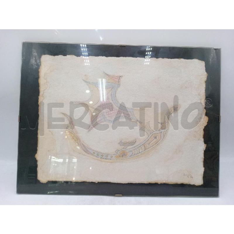 DIPINTO S/CARTA VASCELLO FORMA DRAGONICA  | Mercatino dell'Usato Moncalieri bengasi 1