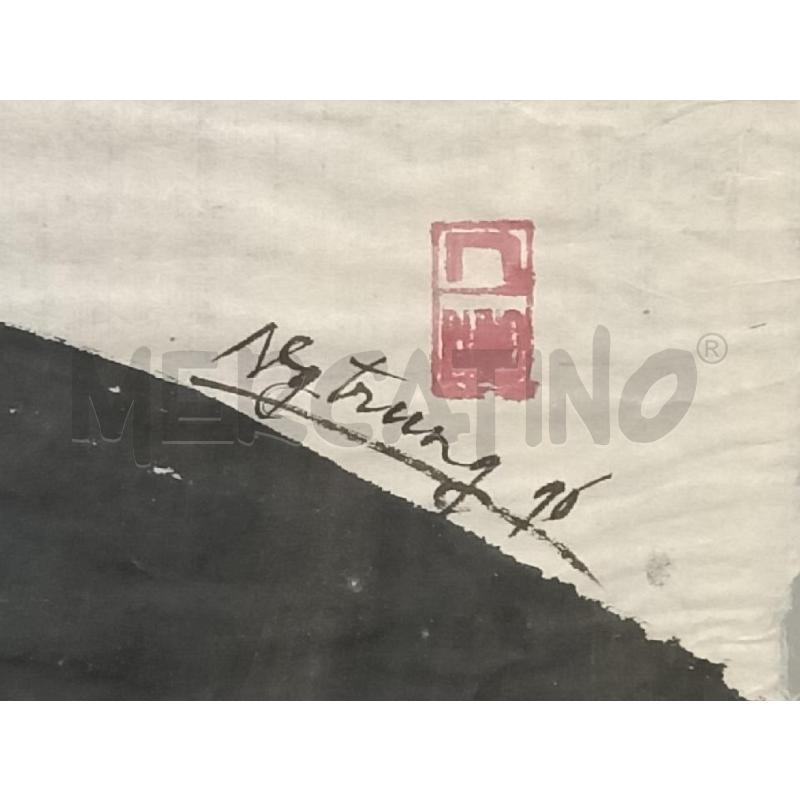 DIPINTO VECCHIO ARTISTA NCG TRUNG C/IDEOGRAMMA ROSSO | Mercatino dell'Usato Moncalieri bengasi 4