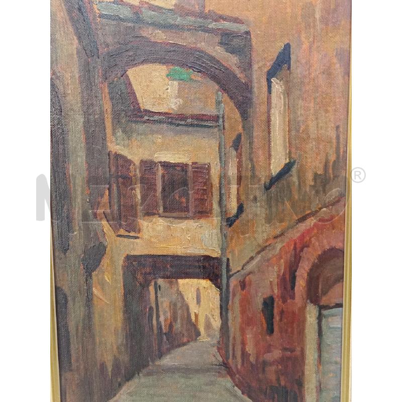 DIPINTO VECCHIO OLIO S/TAVOLA LEGNO ARTISTA GANDINI E.  | Mercatino dell'Usato Moncalieri bengasi 2