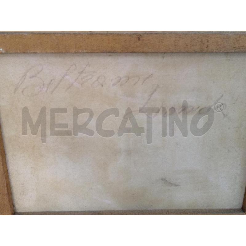 DIPINTO VECCHIO OLIO S/TELA ARTISTA BELTRAME LEONIDA VISTA CASEOLARE E PERSONAGGI C/GALLINELLE  | Mercatino dell'Usato Moncalieri bengasi 5
