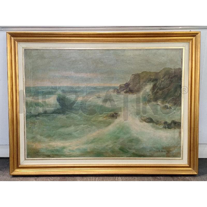 DIPINTO VECCHIO OLIO S/TELA ARTISTA G. CANULI  | Mercatino dell'Usato Moncalieri bengasi 1