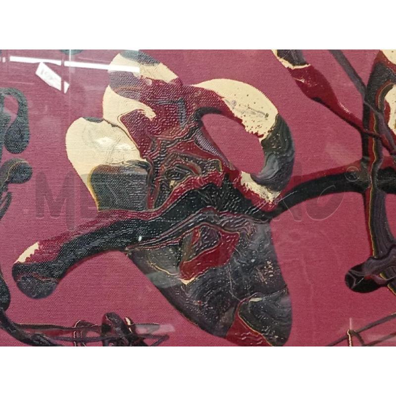 DIPINTO VECCHIO OLIO S/TELA ASTRATTO SFONDO ROSSO  | Mercatino dell'Usato Moncalieri bengasi 3