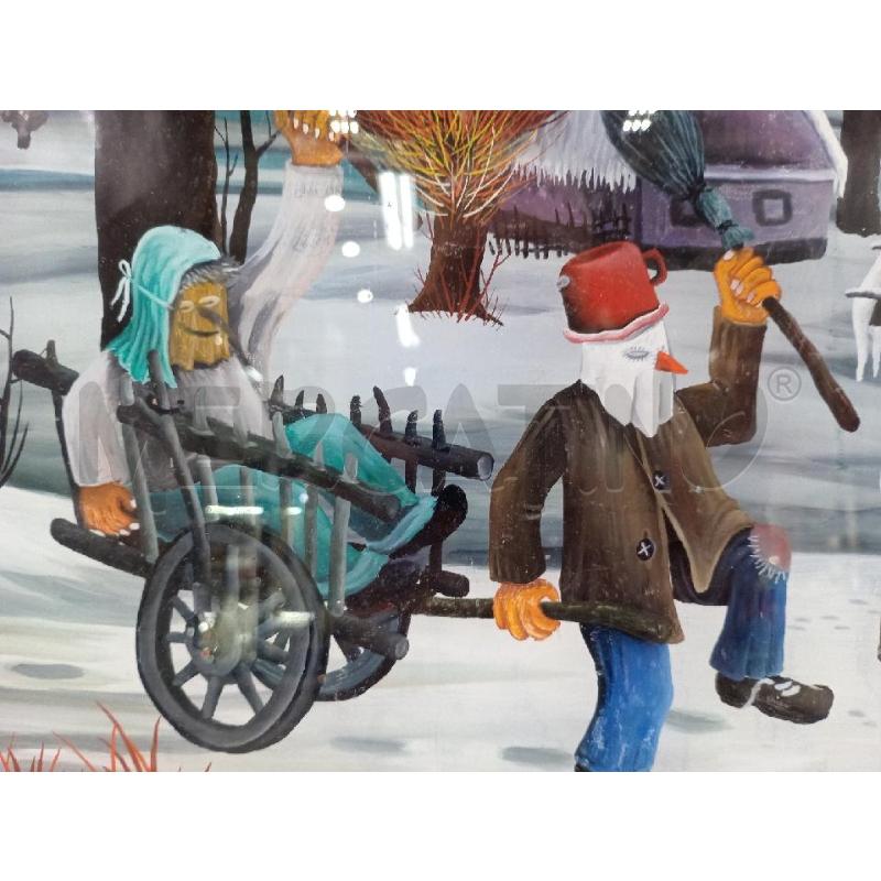 DIPINTO VECCHIO S/LASTRA VETRO ARTISTA VECENAJ ALADIN 1978  | Mercatino dell'Usato Moncalieri bengasi 3