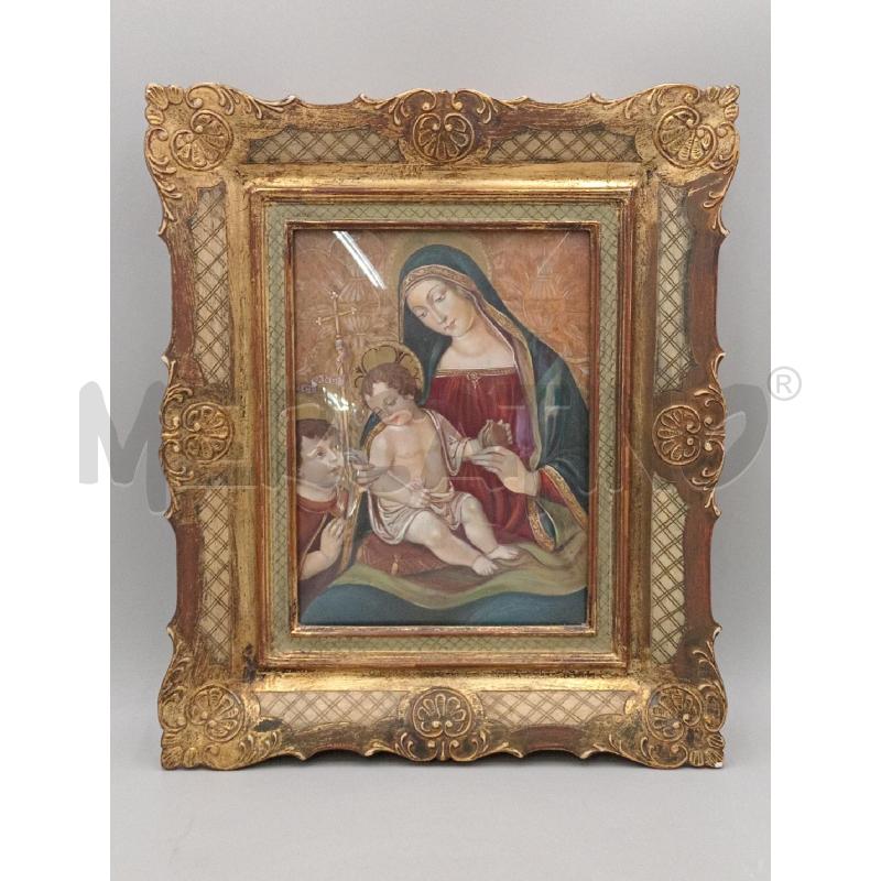 DIPINTO VECCHIO SCENA SACRA MADONNA C/BIMBO E PERSONAGGIO SULLA SX  | Mercatino dell'Usato Moncalieri bengasi 1