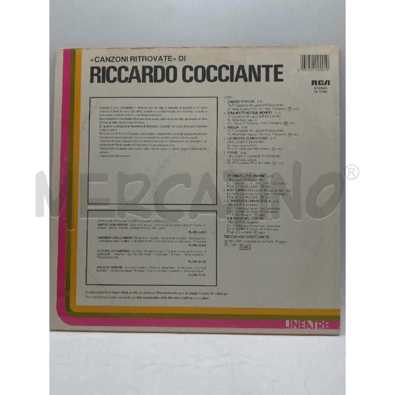 DISCO 33 GIRI CANZONI RITROVATE DI RICCARDO COCCIANTE VG | Mercatino dell'Usato Moncalieri bengasi 2