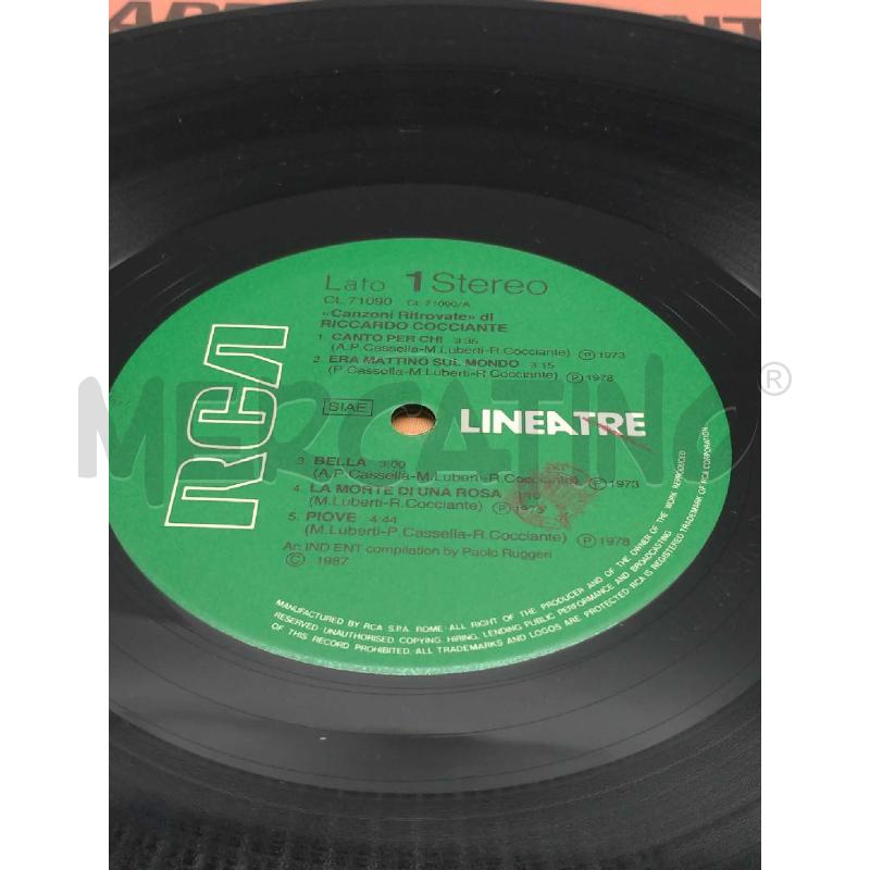 DISCO 33 GIRI CANZONI RITROVATE DI RICCARDO COCCIANTE VG | Mercatino dell'Usato Moncalieri bengasi 3