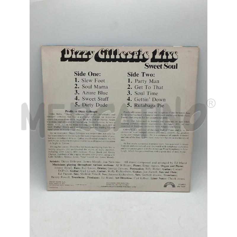 DISCO 33 GIRI DIZZY GILLESPIE LIVE SWEET SOUL VG | Mercatino dell'Usato Moncalieri bengasi 2