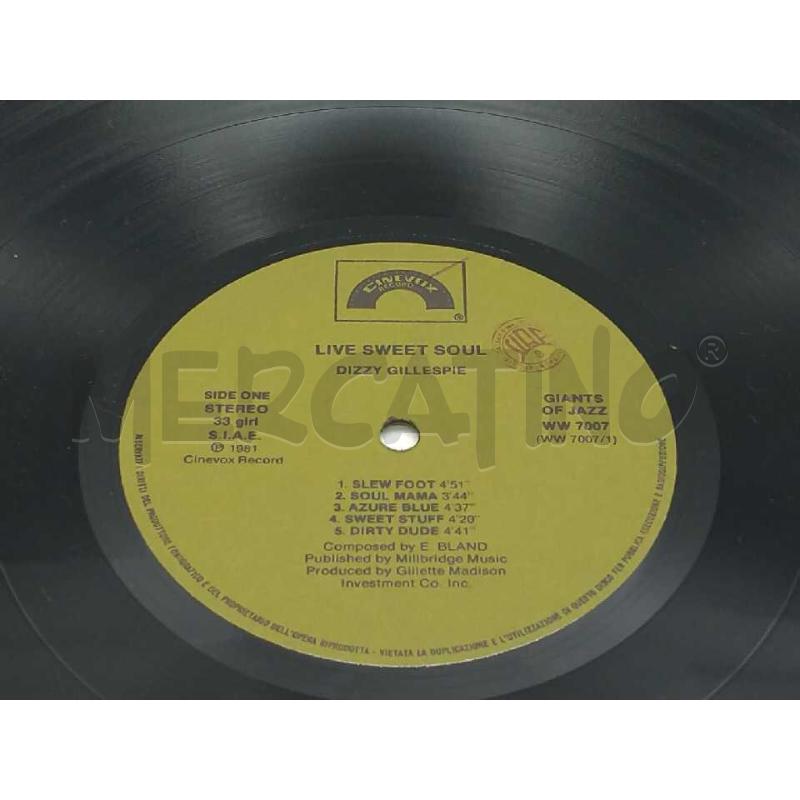 DISCO 33 GIRI DIZZY GILLESPIE LIVE SWEET SOUL VG | Mercatino dell'Usato Moncalieri bengasi 4