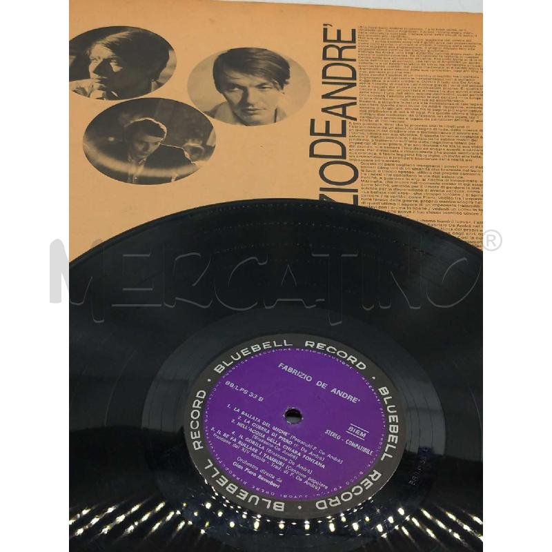 DISCO 33 GIRI FABRIZIO DE ANDRE' BBLPS33 VG VINILE CON RIGHE | Mercatino dell'Usato Moncalieri bengasi 3
