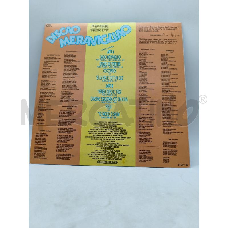 DISCO 33 GIRI INDIETRO TUTTA DISCAO MERAVIGLIAO VG | Mercatino dell'Usato Moncalieri bengasi 2