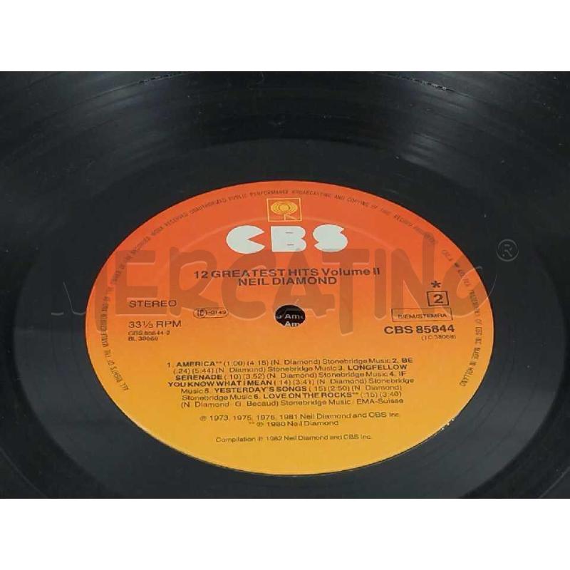 DISCO 33 GIRI NEIL DIAMOND 12 GREATEST HITS VOL.2 VG | Mercatino dell'Usato Moncalieri bengasi 4