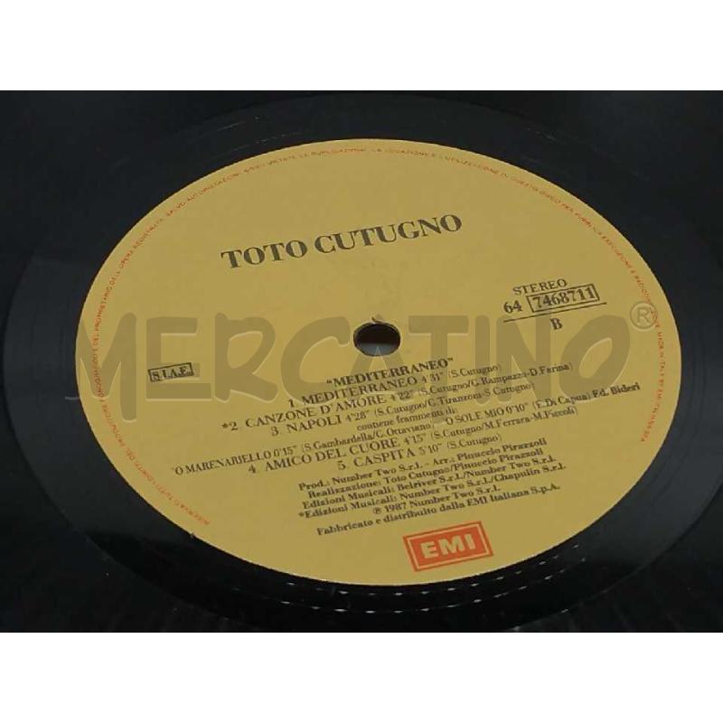 DISCO 33 GIRI TOTO CUTUGNO MEDITERRANEO VG | Mercatino dell'Usato Moncalieri bengasi 4