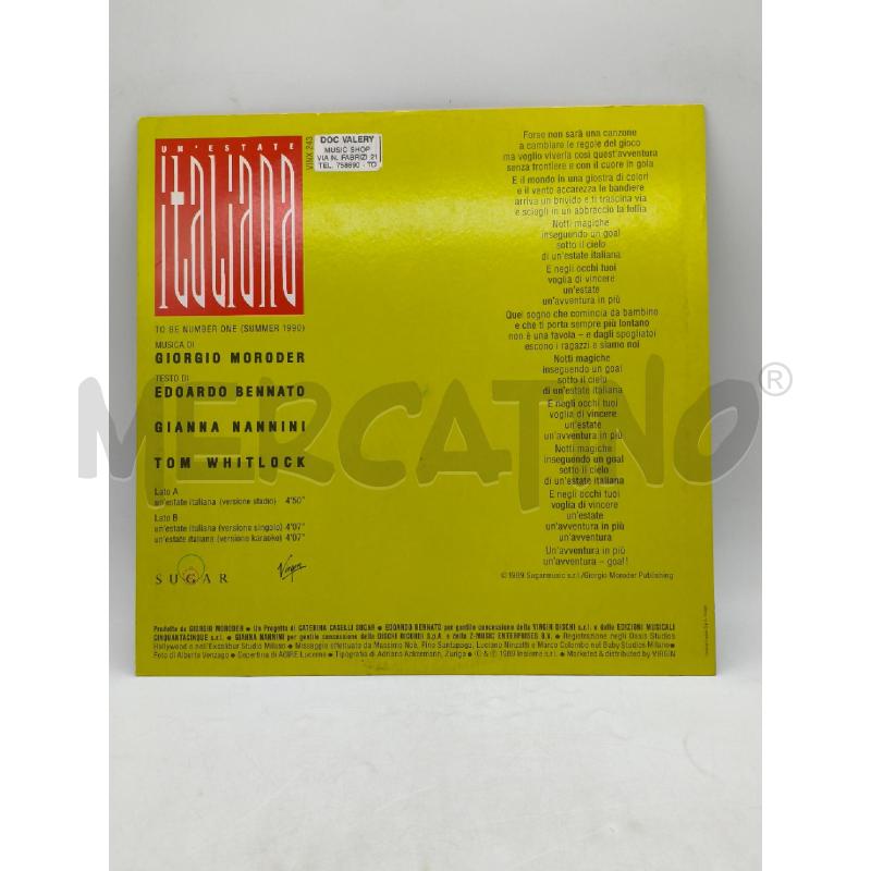 DISCO 45 GIRI 12'' UN'ESTATE ITALIANA BENNATO NANNINI VG | Mercatino dell'Usato Moncalieri bengasi 2