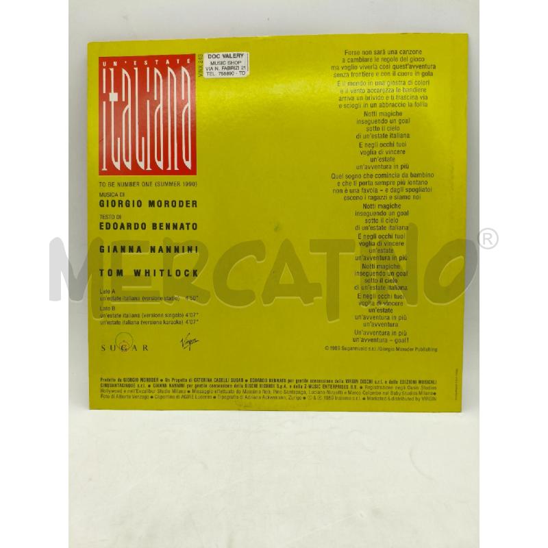 DISCO 45 GIRI 12'' UN'ESTATE ITALIANA BENNATO NANNINI VG | Mercatino dell'Usato Moncalieri bengasi 5