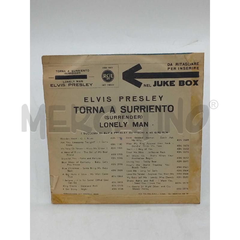 DISCO 45 GIRI ELVIS PRESLEY TORNA A SURRIENTO LONELY MAN 45N1160 | Mercatino dell'Usato Moncalieri bengasi 3