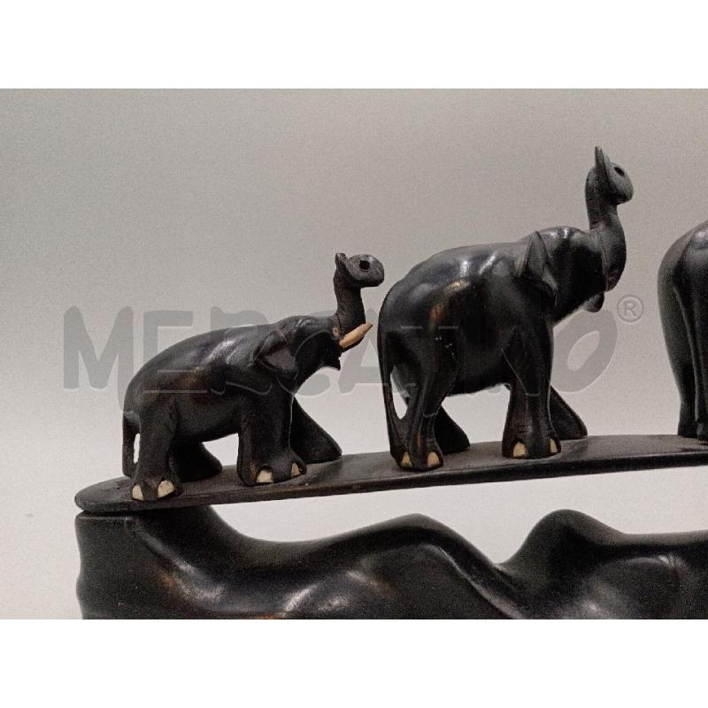 ELEFANTINI VINTAGE EBANO 4 PEZZI CON SUPPORTO | Mercatino dell'Usato Moncalieri bengasi 5