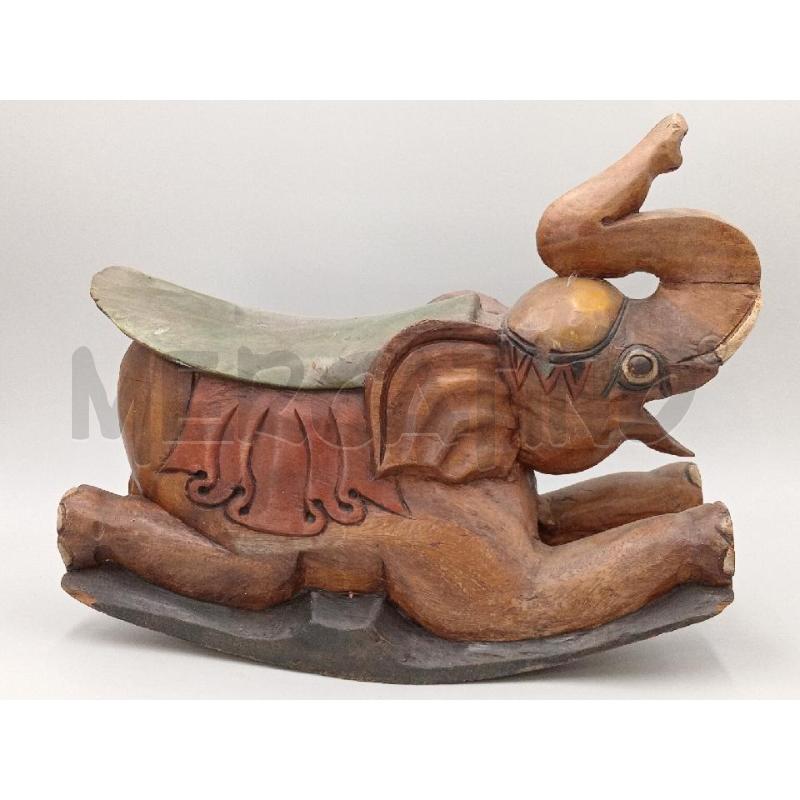 ELEFANTINO DONDOLO LEGNO MASSELLO 43 X 37 | Mercatino dell'Usato Moncalieri bengasi 3