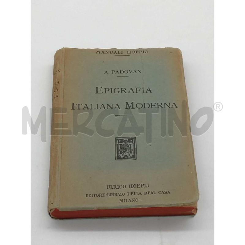 EPIGRAFIA ITALIANA MODERNA HOEPLI 1913 | Mercatino dell'Usato Moncalieri bengasi 1