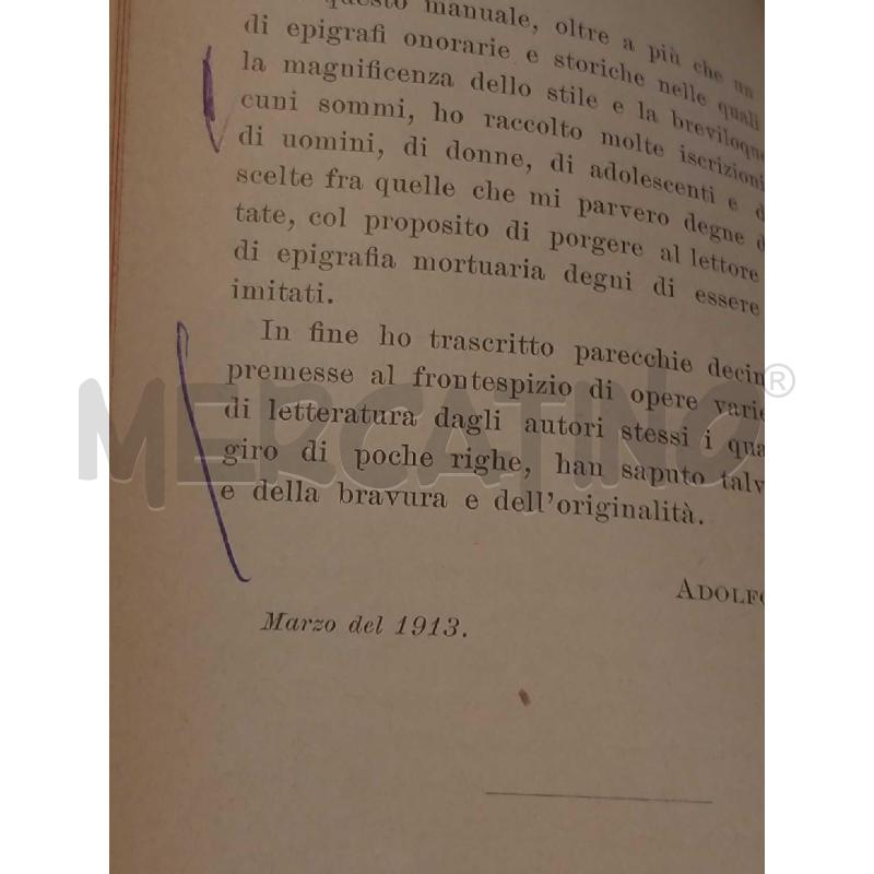 EPIGRAFIA ITALIANA MODERNA HOEPLI 1913 | Mercatino dell'Usato Moncalieri bengasi 5