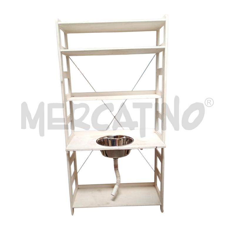 ETAGERE SHABBY CON LAVELLO ACCIAIO INCASSATO  | Mercatino dell'Usato Moncalieri bengasi 1