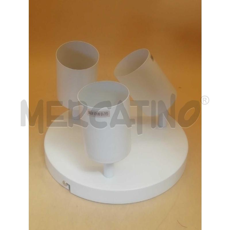 FARETTO TRIS ORIENTABILI LAMPADA A BAIONETTA BIANCO | Mercatino dell'Usato Moncalieri bengasi 1