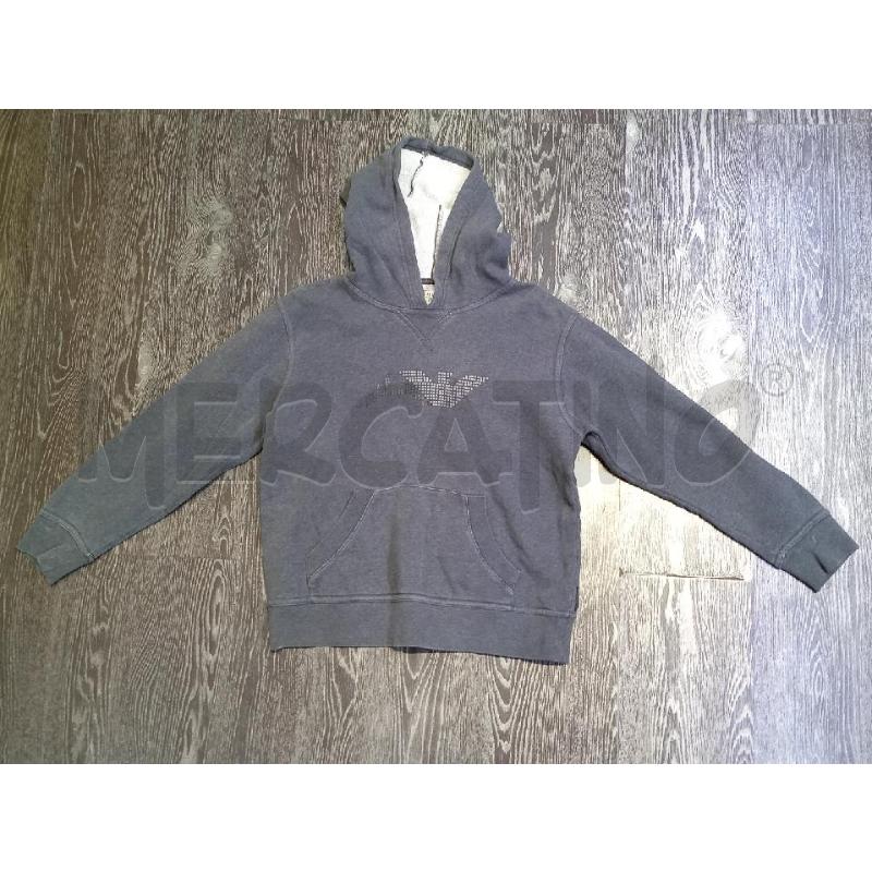FELPA BAMBINO ARMANI TEEN GRIGIA CON CAPPUCCIO | Mercatino dell'Usato Moncalieri bengasi 1