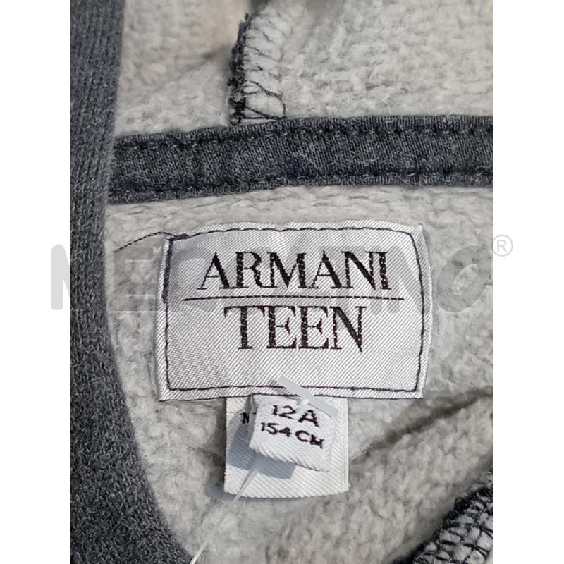 FELPA BAMBINO ARMANI TEEN GRIGIA CON CAPPUCCIO | Mercatino dell'Usato Moncalieri bengasi 4