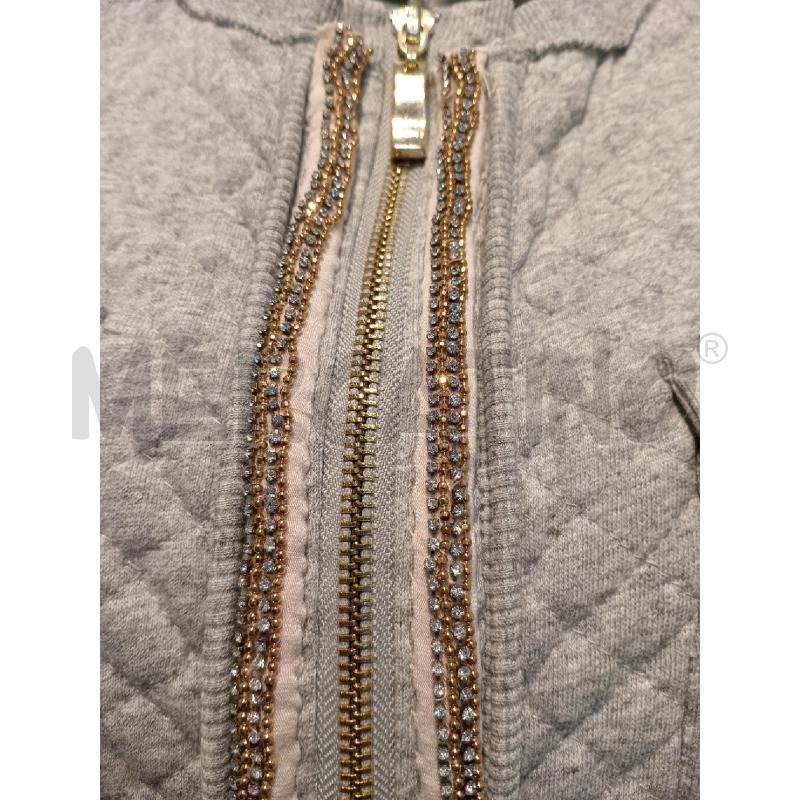FELPA DONNA PINKO GRIGIA CON ZIP ROSA BRILLANTINI  | Mercatino dell'Usato Moncalieri bengasi 3