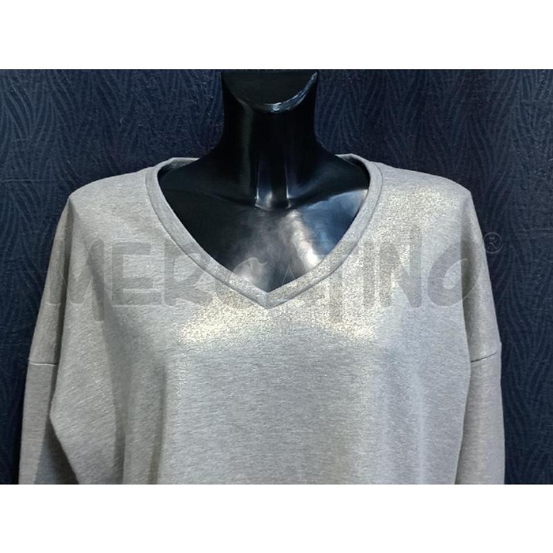 FELPA DONNA TWIN SET ARGENTATA SCOLLO V | Mercatino dell'Usato Moncalieri bengasi 4