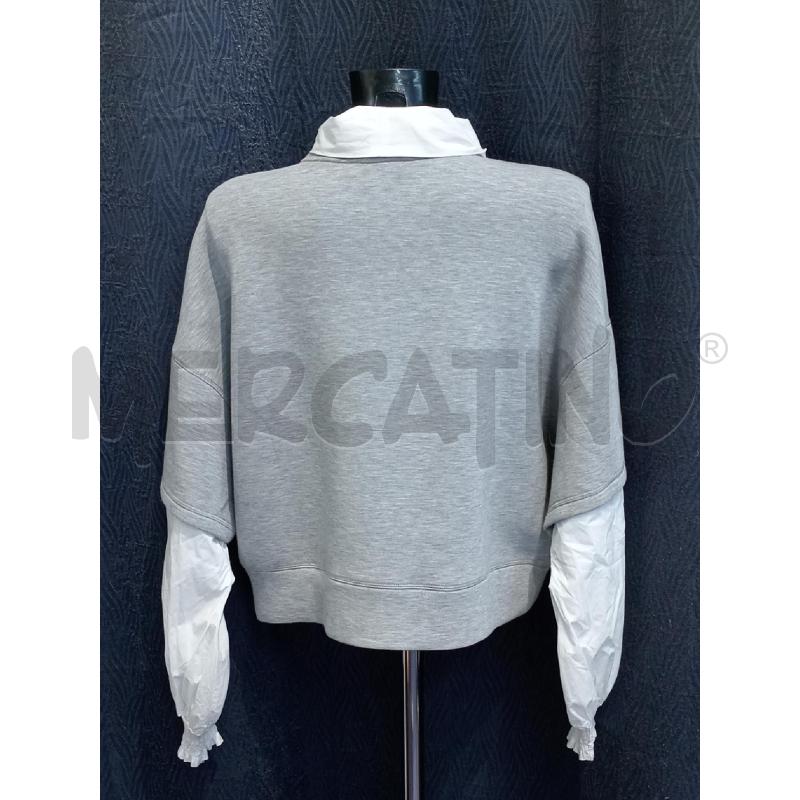 FELPA DONNA TWIN SET GRIGIA INSERTI BIANCHI | Mercatino dell'Usato Moncalieri bengasi 2