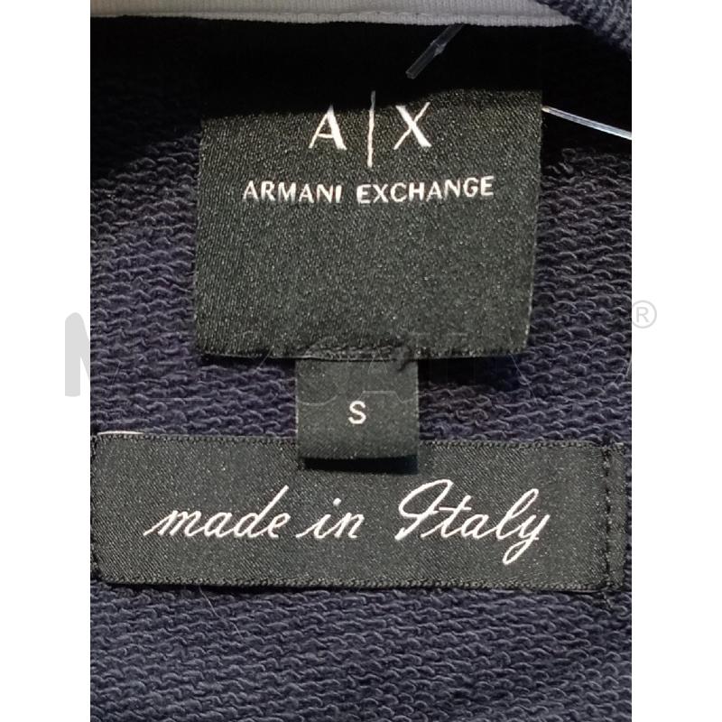 FELPA UOMO ARMANI EXCHANGE BLU SCRITTA BIANCA NATURAL  | Mercatino dell'Usato Moncalieri bengasi 5