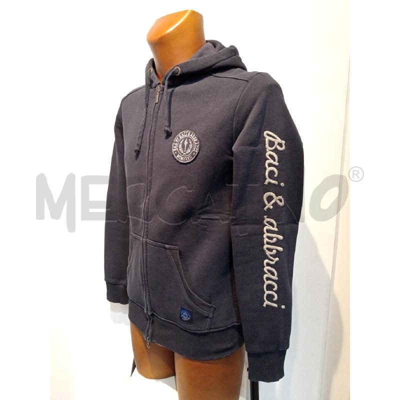 FELPA UOMO BACI&ABBRACCI BLU CON CAPUCCIO CHIUSURA ZIP  | Mercatino dell'Usato Moncalieri bengasi 3