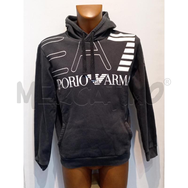 FELPA UOMO EMPORIO ARMANI NERA LOGO DAVANTI CON CAPPUCCIO | Mercatino dell'Usato Moncalieri bengasi 1