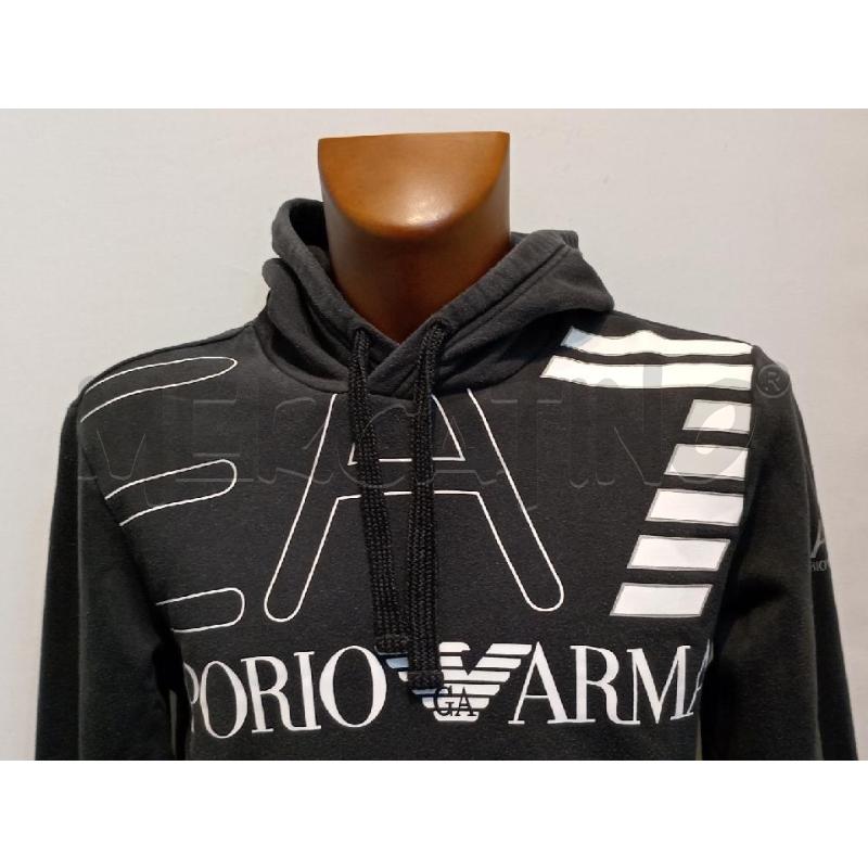 FELPA UOMO EMPORIO ARMANI NERA LOGO DAVANTI CON CAPPUCCIO | Mercatino dell'Usato Moncalieri bengasi 4