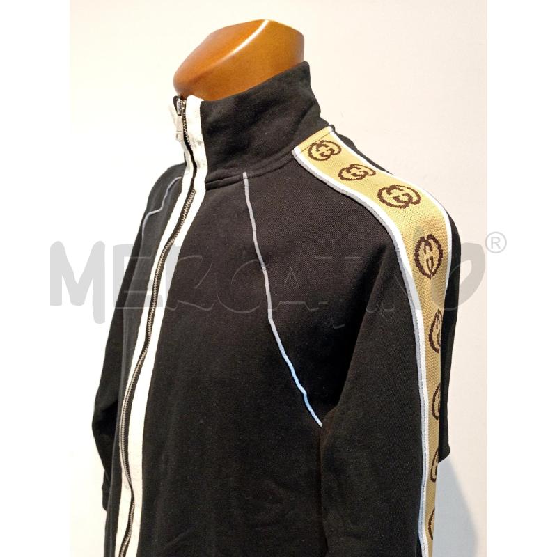 FELPA UOMO GUCCI NERA LOGO MANICA MARRONE | Mercatino dell'Usato Moncalieri bengasi 3
