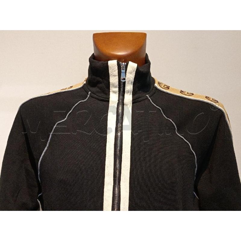 FELPA UOMO GUCCI NERA LOGO MANICA MARRONE | Mercatino dell'Usato Moncalieri bengasi 4