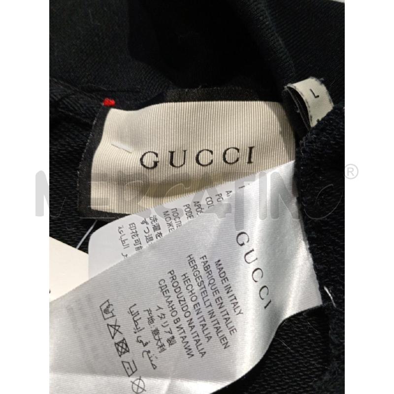 FELPA UOMO GUCCI NERA LOGO MANICA MARRONE | Mercatino dell'Usato Moncalieri bengasi 5