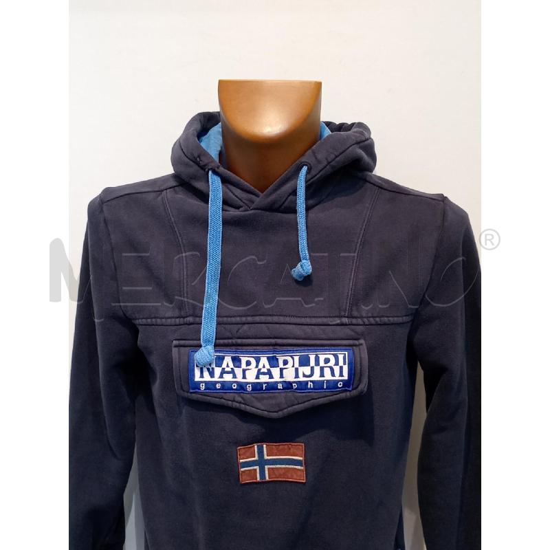 FELPA UOMO NAPAPIJRI BLU CON CAPPUCCIO | Mercatino dell'Usato Moncalieri bengasi 4
