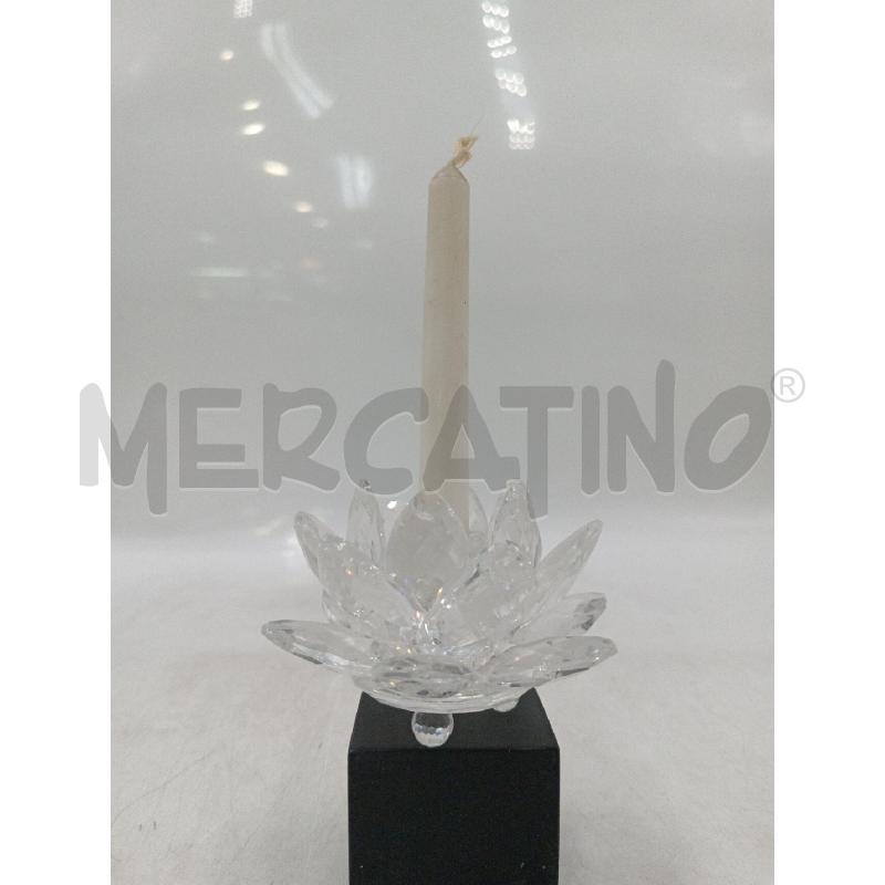 FIORE PORTA CANDELA CRISTALLO SWAROVSKI C/CANDELINA  | Mercatino dell'Usato Moncalieri bengasi 1