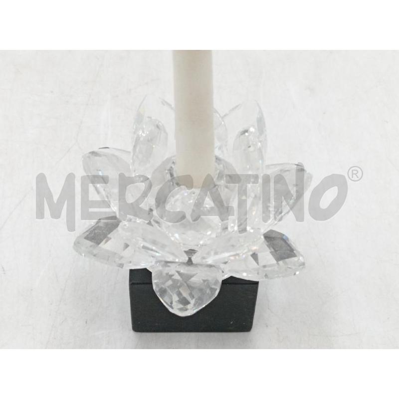 FIORE PORTA CANDELA CRISTALLO SWAROVSKI C/CANDELINA  | Mercatino dell'Usato Moncalieri bengasi 3