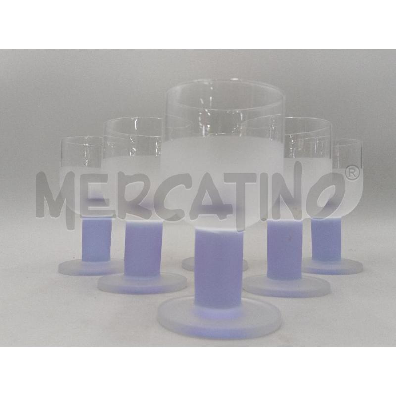 FLUTES PZ. 6 VETRO BICOLORE ACIDATO SATIN ACQUA | Mercatino dell'Usato Moncalieri bengasi 3