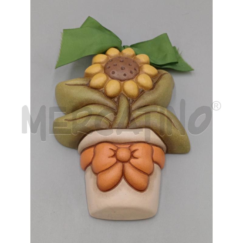 FORMELLA CERAMICA THUN VASO C/GIRASOLE DA APPENDERE  | Mercatino dell'Usato Moncalieri bengasi 1