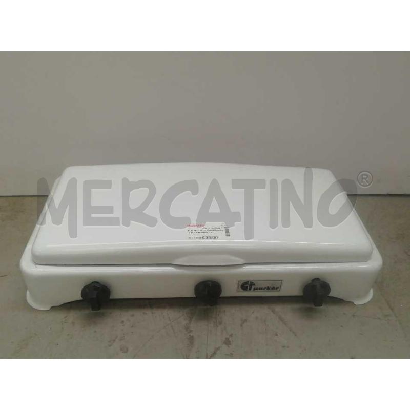 FORNELLO DA CAMPEGGIO 3 FUOCHI BIANCO PARKER  | Mercatino dell'Usato Moncalieri bengasi 1