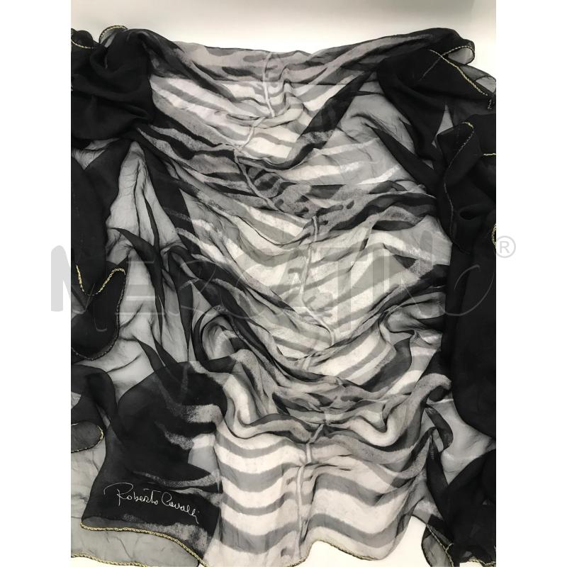FOULARD ANIMALIER ROBERTO CAVALLI BIANCO NERO | Mercatino dell'Usato Moncalieri bengasi 1