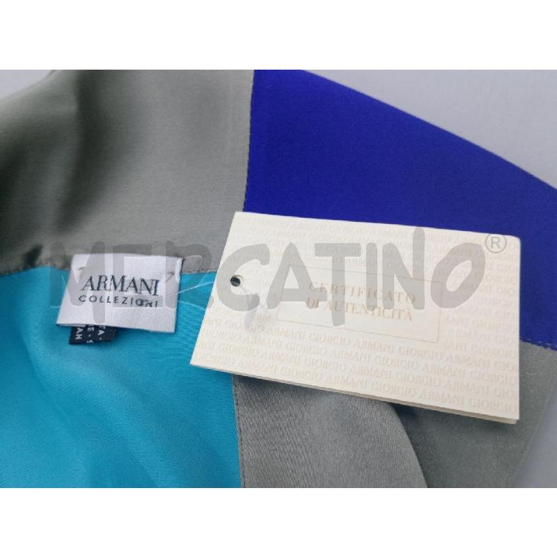 FOULARD ARMANI COLLEZIONI FANTASIA AZZURRO SETA | Mercatino dell'Usato Moncalieri bengasi 4