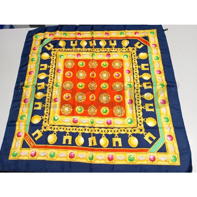 FOULARD CELINE BLU GIALLO | Mercatino dell'Usato Moncalieri bengasi 1