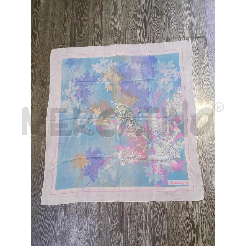FOULARD CHRISTIAN DIOR AZZURRO FLOREALE | Mercatino dell'Usato Moncalieri bengasi 1