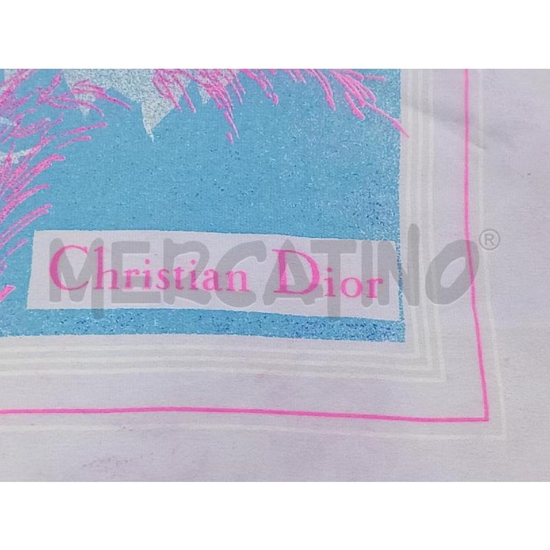 FOULARD CHRISTIAN DIOR AZZURRO FLOREALE | Mercatino dell'Usato Moncalieri bengasi 5